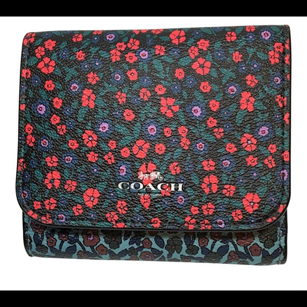 COACH Ranch Floral Mini Button Wallet